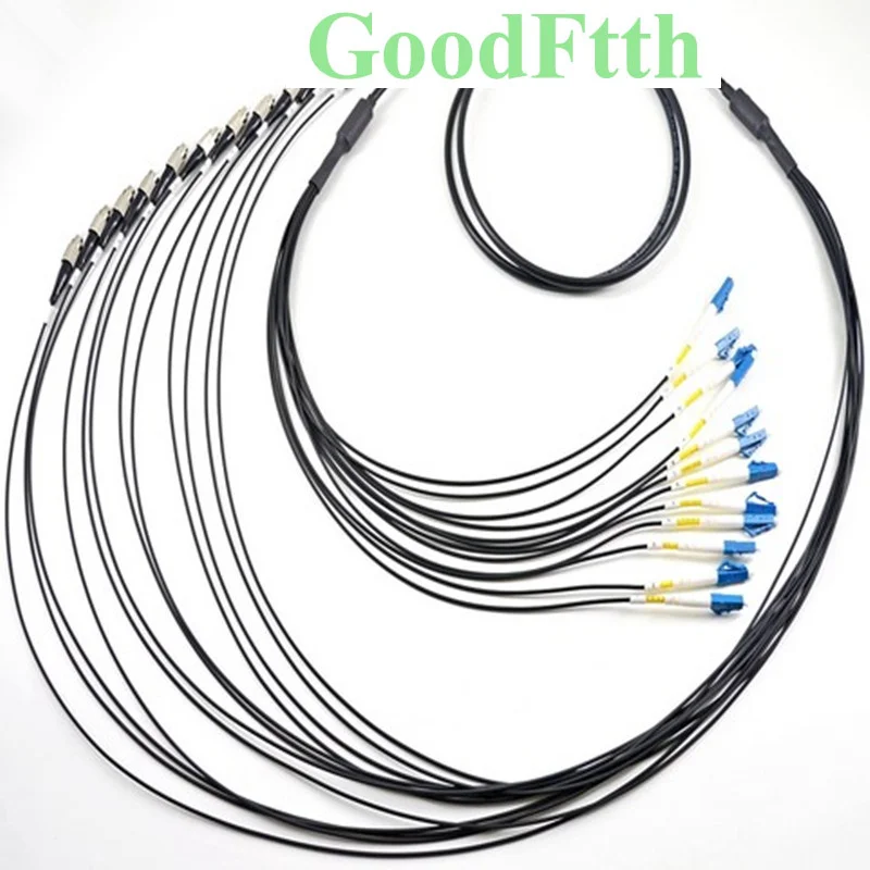 Тактический полевой бронированный патч корд FC LC UPC SM 12 ядер ТПУ GoodFtth 10 50