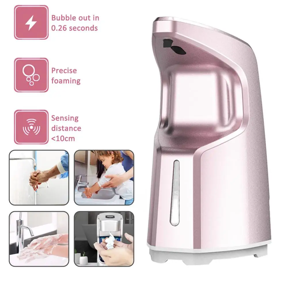

450ML Automatic Soap Dispenser Touchless Foaming Infrared Motion Sensor Hands-Free Soap Pump Dispenser For Bathroom Kitchen