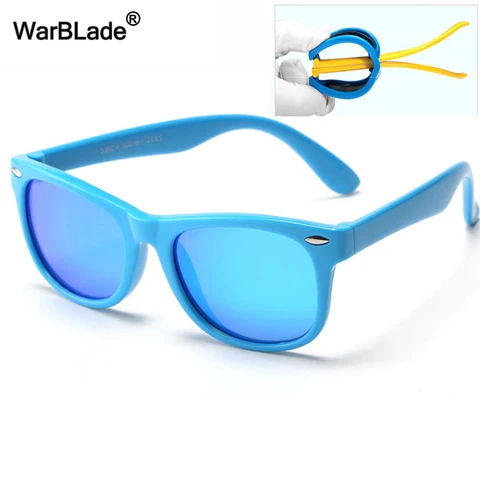 Солнцезащитные очки WarBLade TR90 детские, поляризационные, гибкие, с силиконовым покрытием, зеркальные, UV400