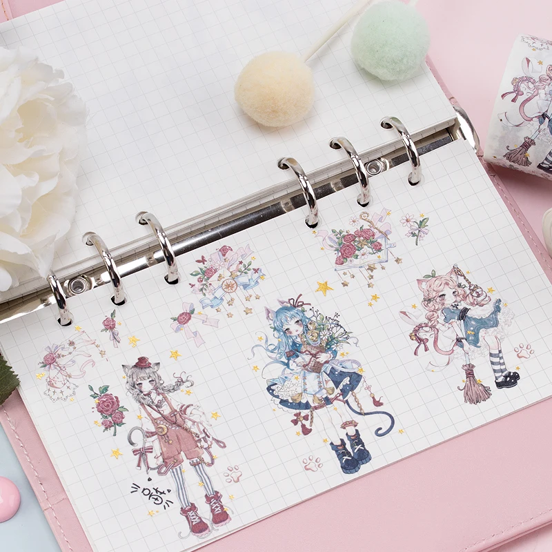 Клейкая лента для леди кошки специальный масляный позолота милая кошка девочка