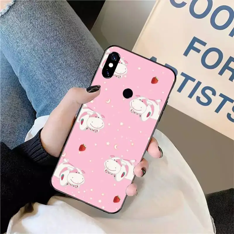 

Pink cow cartoon pattern Phone Case For Xiaomi Redmi note 7 8 9 t max3 s 10 pro lite coque funda shell cover