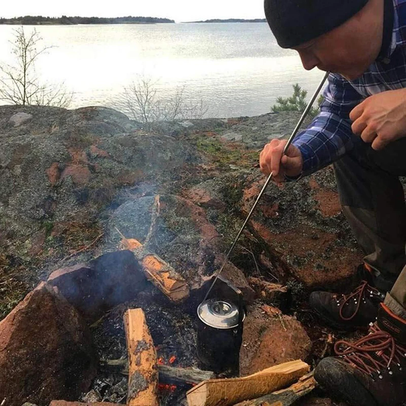 

Stainless Steel Pocket Bellows Collapsible Air Blasting Campfire Fire Tool for Camping Blow Fire Tube Retractable Blowpipe