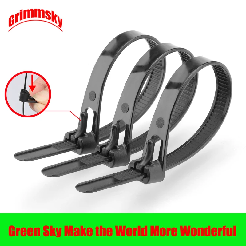 

20Pcs/Lot 5*200/8*150/8*200/8*250/8*300/8*400/8*450MM 8/6/8/10/12/16/18Inch Releasable Nylon Zip Ties Strap Cable Ties Reusable