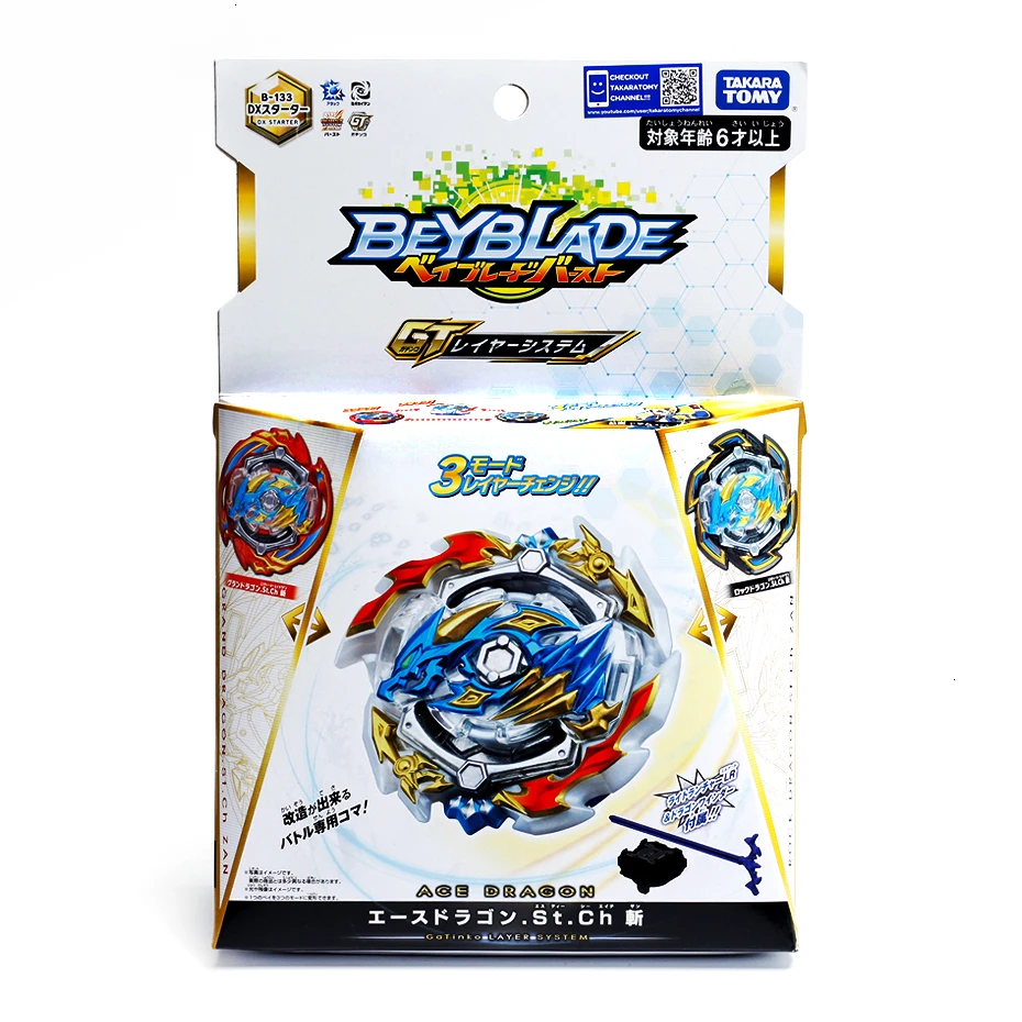 Настоящая Takara Tomy Beyblade Burst Gt B 133 Ace Dragon.St Ch Zan Metal Fusion Battle Gyro Toys|Фиджет-спиннер| |