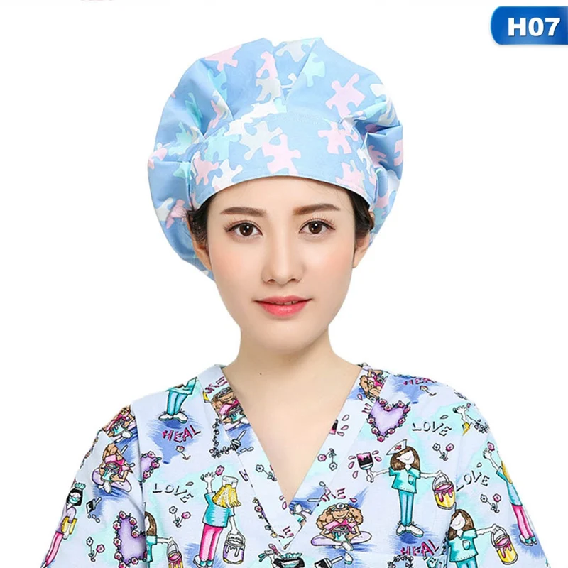 

Exquisite Printed Surgical Cap Work Hat Nurse Cap Woolen Warm Hat Hedging Cap Adjustable