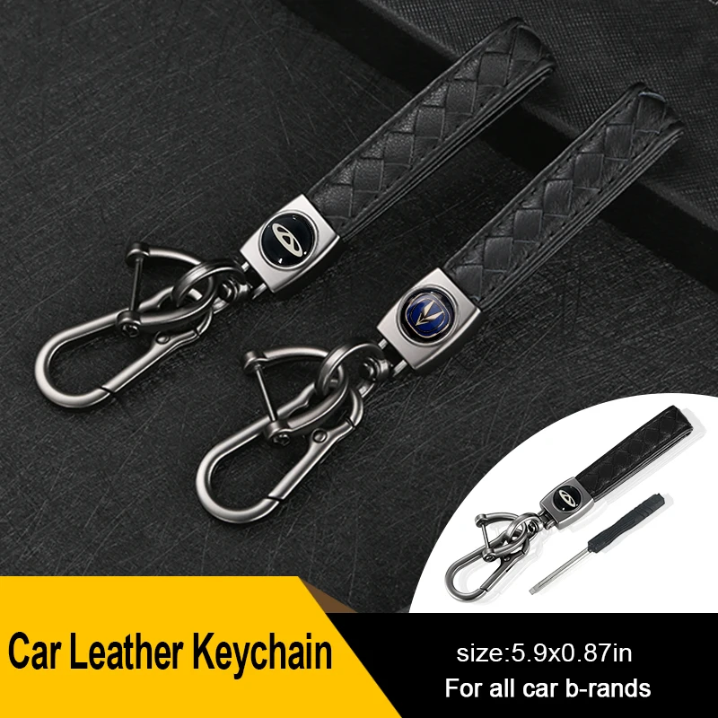 

1pcs Car Metal Keychain Leather Key Ring for Alfa Romeo 159 Start Stop147 Giulietta 159 Gt Giulia 156 Mito 166 Car Accessories