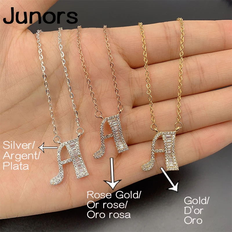 Moda Zircon первоначальное ожерелье для женщин s925 серебро цепь пользовательское имя с