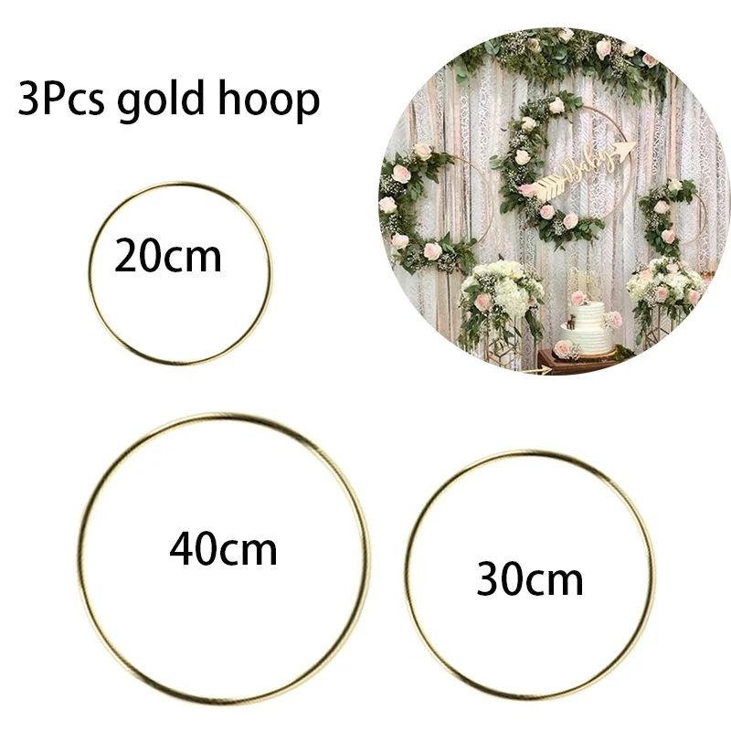 3pcs metal hoops WEIGAO/белая детская коробка с буквенным принтом, прозрачная коробка для хранения воздушных шаров, свадебные украшения, вечерние принадлежности для девочек - Цвет: 3pcs metal hoops