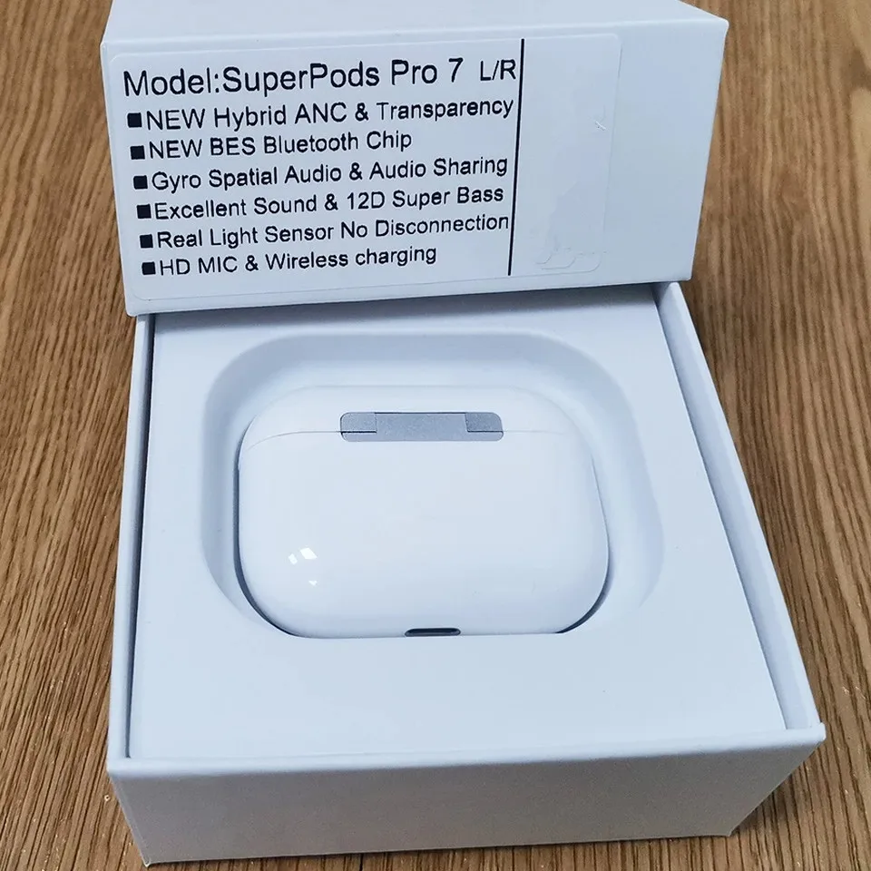 

45DB SuperPods Pro 7 TWS Dual ANC Earphones Wireless Bluetooth Earbuds Gyro Spatial Audio Noise Cancelling Super Bass BES Chip