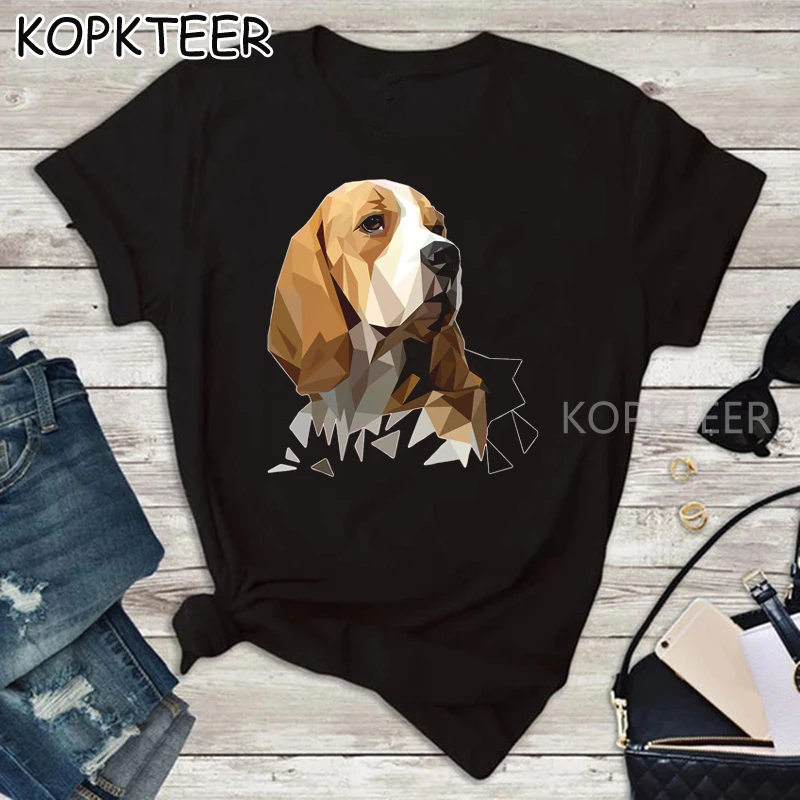 Футболка Beagle повседневная женская футболка забавная крутая с принтом Женские