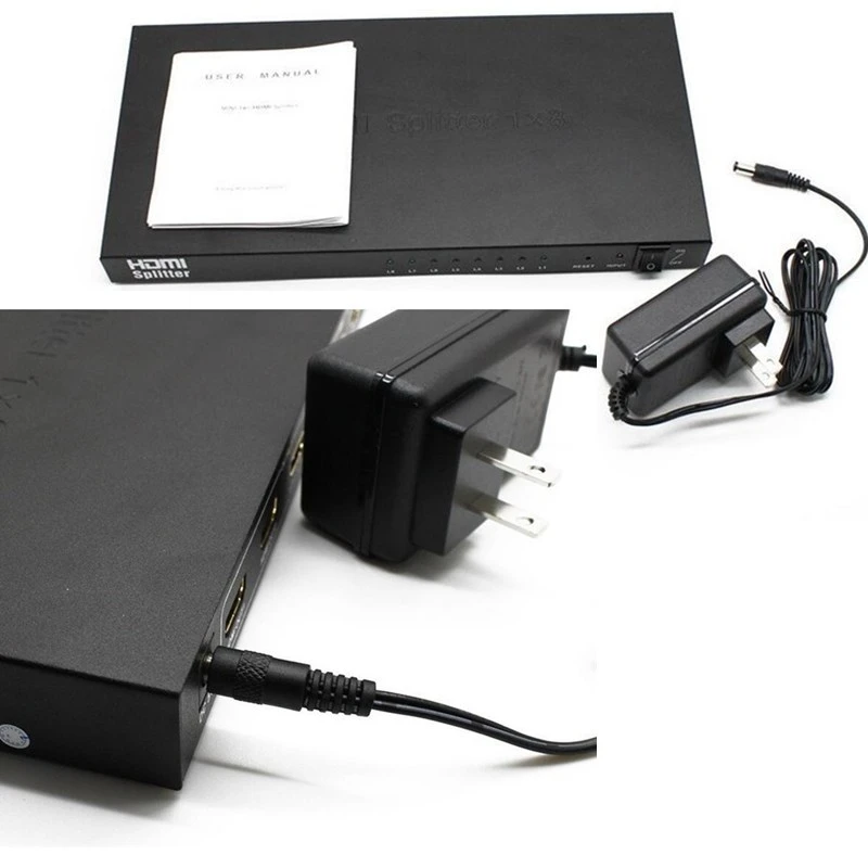 HDMI сплиттер 1x8 новый усиленный 15 м HD1080P 8 портов с поддержкой порта 3D V1.3 Видео Аудио