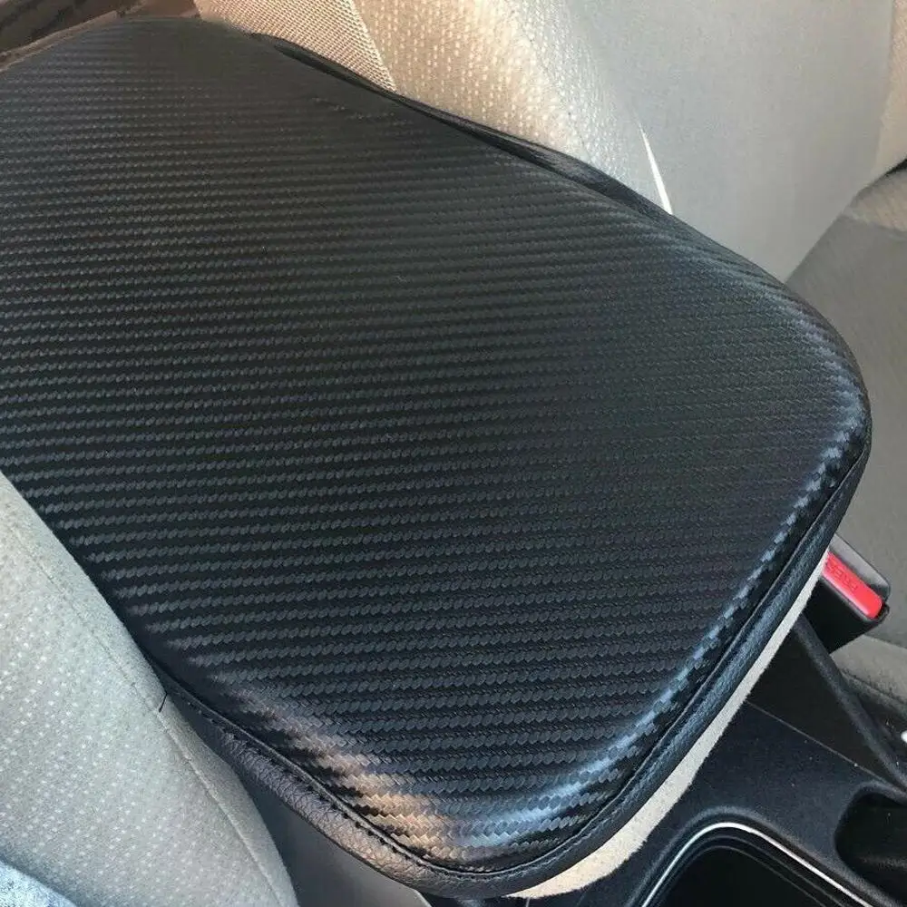Car Armrest Pad Universal Auto Armrests Covers Center Console Box Carbon Fiber Leather Cushion Mat | Автомобили и мотоциклы