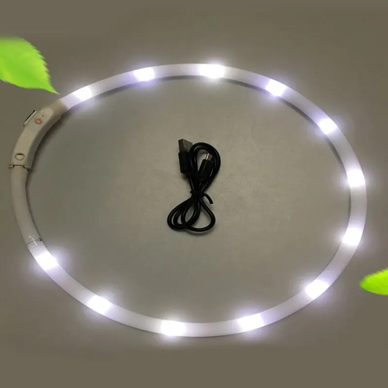 Собаки ошейник для домашнего питомца собаки светящийся с USB Перезаряжаемые