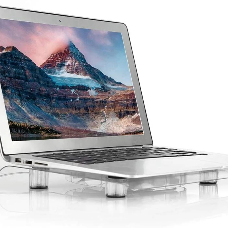 Laptop Fan Cooling Pad with LED RGB Lights Ultra-Quiet USB Non-Slip Rubber Suitable f | Компьютеры и офис