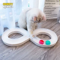 cawayi kennel cat toy turntable for pet cute cats kitten balls tunnel infinite track training toy pet play fun alone gatos d2446