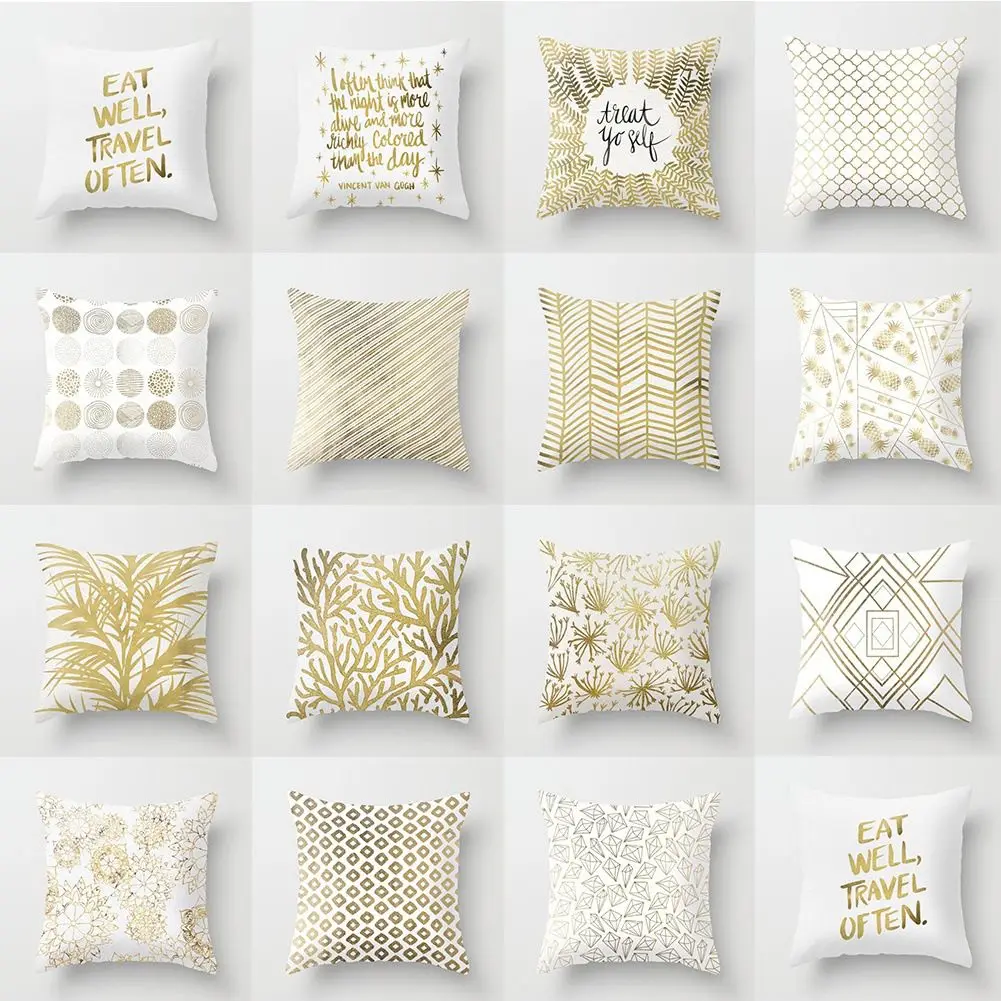 

High Elastic Gold Pattern Series Jeanette Cloth Soft Stretchable Home Bedroom Decoration Noble Attractive Cushion Hug Pillowcase