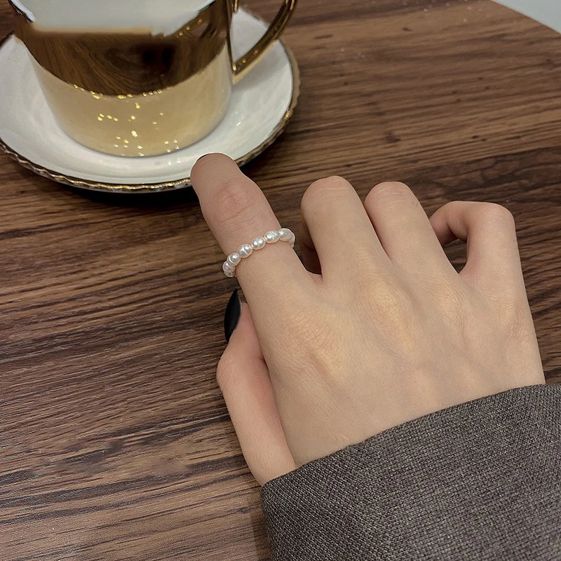 Кольцо женское на указательный палец с барочным жемчугом элегантное колечко для