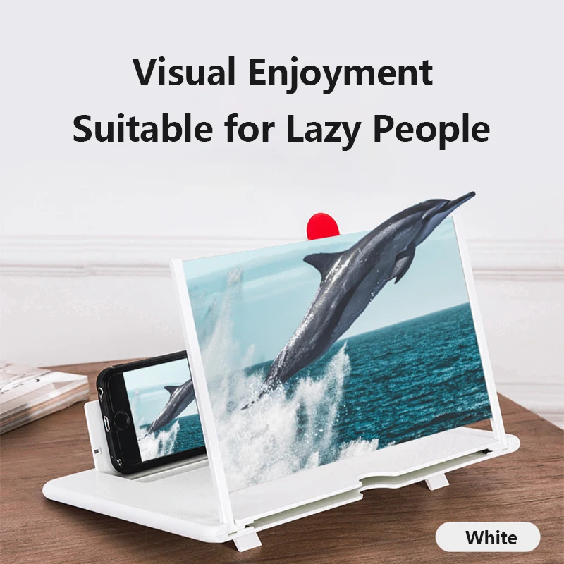 

10/12 Inch Mobile Phone Curved Screen Amplifier HD 3D Video Mobile Phone Magnifying Glass Stand Bracket Phone Foldable Holder
