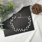 В Корейском стиле темперамент металлический жемчужное ожерелье-чокер с кулоном цепи, 2021 новые модные женские ожерелье вечерние ювелирные изделия подарок на день рождения