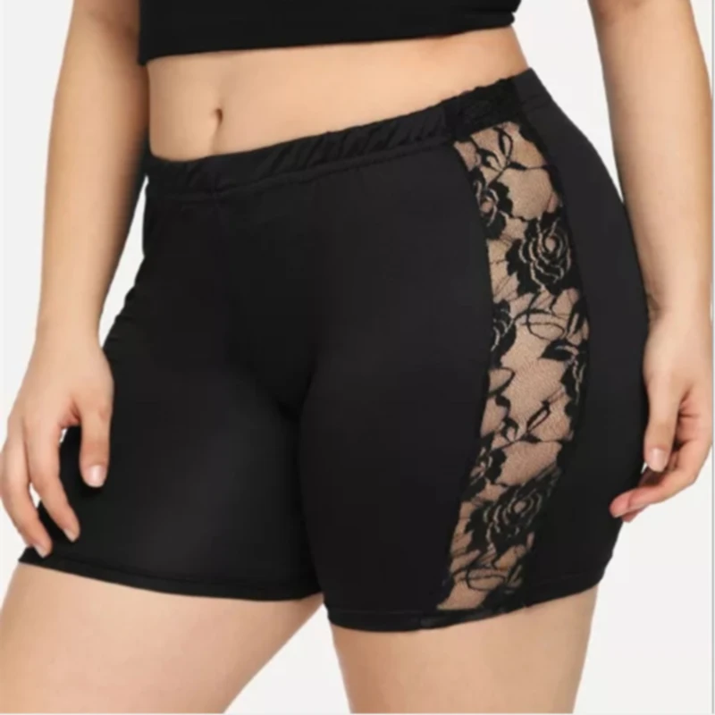 

Hot Sale Summer Women High Waist See-Through Lace Patchwork Shorts Dancing Hot Joggers Active Casual Sports Shorts