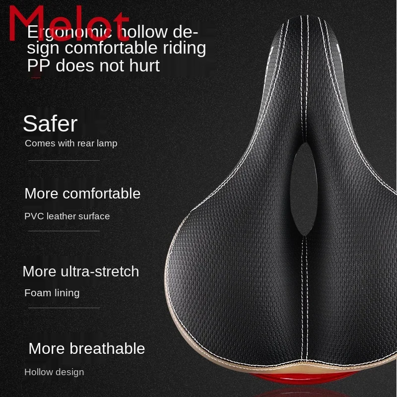 

Bike Saddle Mountain Bike Saddle Comfortable Seat Taillight Widened Cycling Fixture Bicycle Accessories