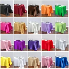 Satin Tablecloth Table Cloth Polyester Fabric On The Table Cover Overlay For Birthday Wedding Banquet Restaurant Festival Party