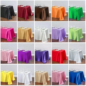 satin tablecloth table cloth polyester fabric on the table cover overlay for birthday wedding banquet restaurant festival party free global shipping