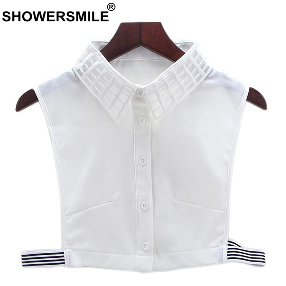 Женский съемный воротник SHOWERSMILE белая рубашка со съемными воротниками