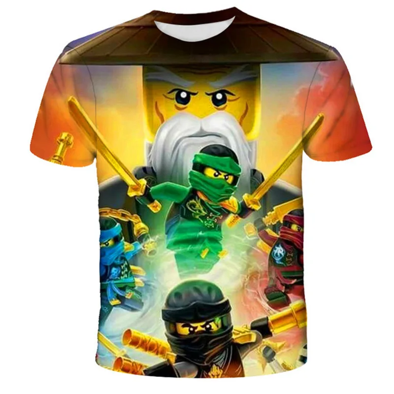 

Boys Tshirts Cartoon Robloxing 3D Print T-shirt Classic Ninjas Summer Kids T Shirt Campus Popular Children Clothing For Girls