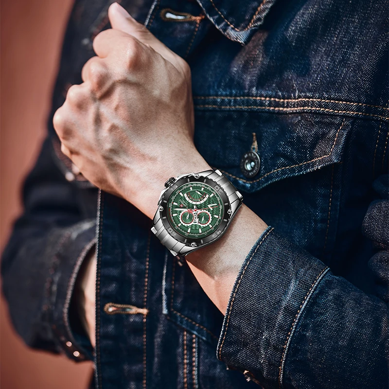 

NAVIFORCE Luxury Brand Green Men Watches Fashion Quartz Man Wristwatch Military Sport Waterproof Male Clock Relogio Masculino