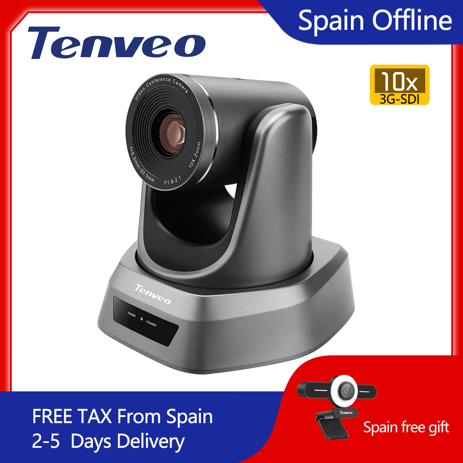 [В НАЛИЧИИ EU] Бесплатная налог NV10A 10X Zoom 2MP 1080P PTZ видеокамера для видеоконференций