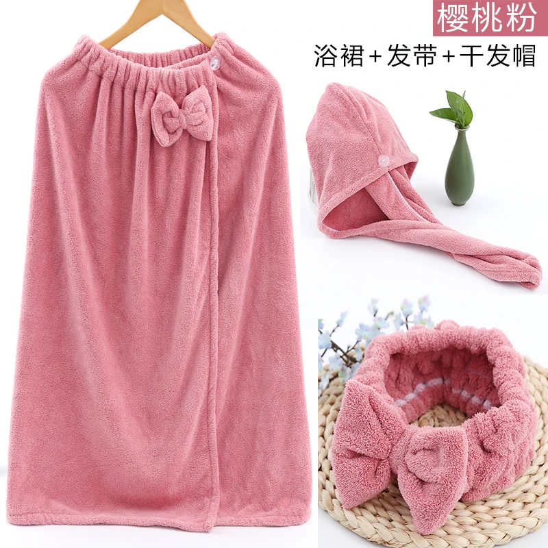 Пригодный для носки и обертываемый банный костюм из юбки шапки сушки волос двух