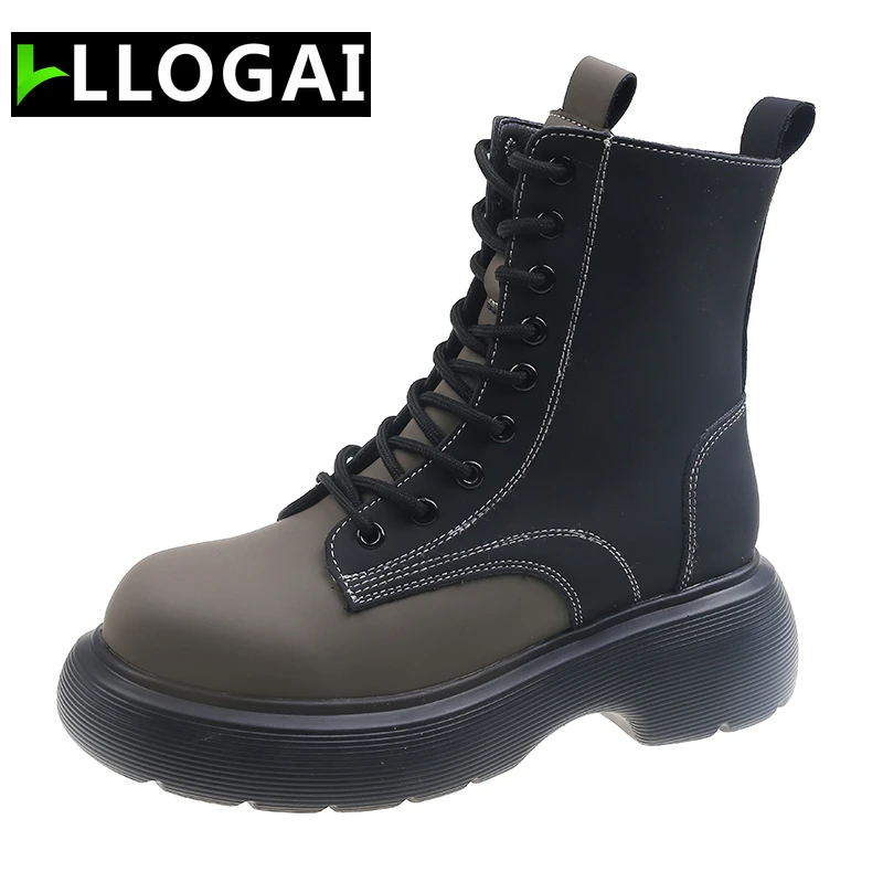 

Ladies Fashion Cool Motorcycle Boots Women British Style Warm Ankle Boots 2021 New Women's Thick-soled Martin Boots Botas Mujer