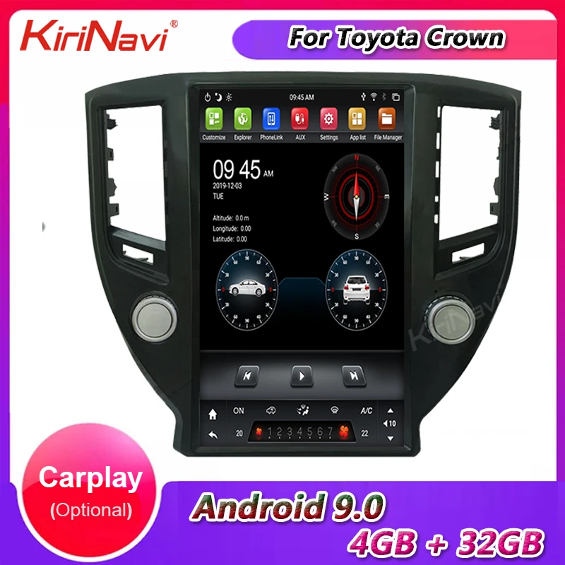 Автомагнитола KiriNavi Telsa с вертикальным экраном 13 6 дюйма Android 9 0 Dvd плеером для Toyota