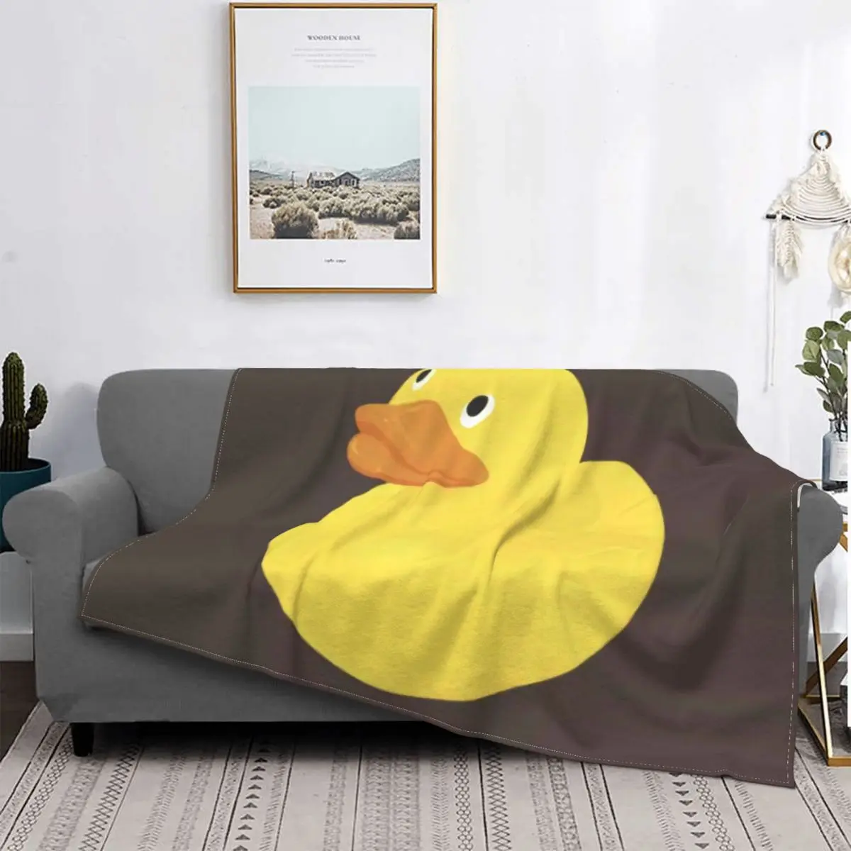 

Manta de pato con estampado amarillo, mantas Súper suaves de terciopelo Coral para sofá de dormitorio, envío gratis, primavera y