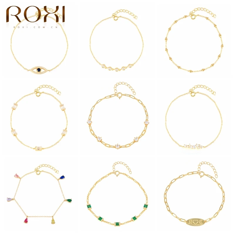 Женский маленький циркониевый браслет ROXI из стерлингового серебра 925 пробы с