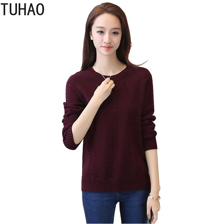 TUHAO Female Clothes Women Knitted Sweaters Autumn Fashion Casual Style Loose Knit Blouses Pullovers Lady Tops HC116 | Женская одежда