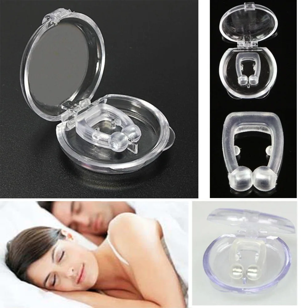 

5pc Snore Stopper Anti Snore Nose Clip Magnetic Silicone Stop Snoring Sleep Tray Sleeping Aid Apnea Guard Night Device with Case