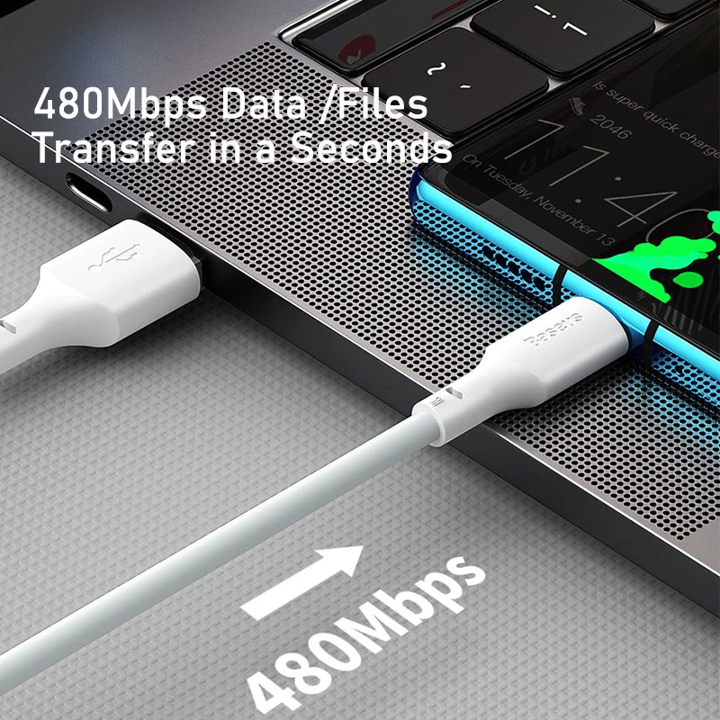 

Baseus USB Cable for iPhone 7 6 Charger USB C Cable QC 3.0 Fast Charging Type-C Cable for Samsung S10 S9 Wire for Huawei Xiaomi