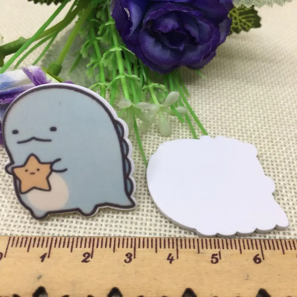 Прозрачный 10 шт/лот японский мультфильм DIY милый девочка Праздничное оформление дома ремесла плоские пластмассовые резиновые аксессуары для волос ремесла - Цвет: Прозрачный