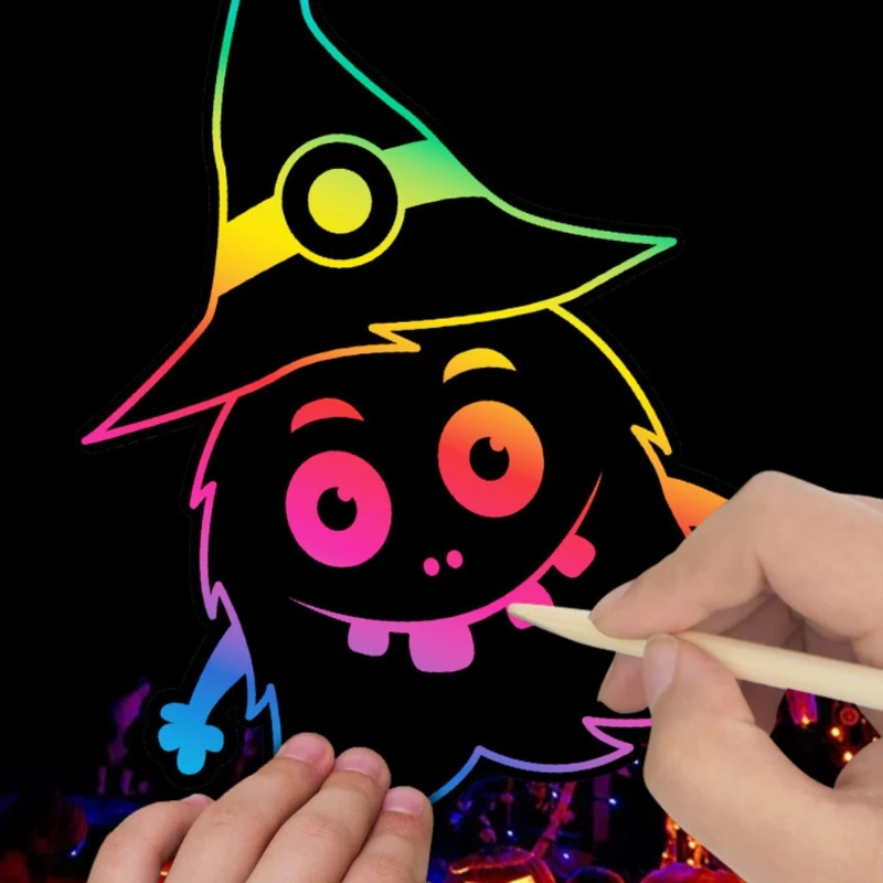 

1Set Creative Painting Set Cartoon Scratching Paper Painting Set DIY Crafts Scratch Paperboard Interactive Drawing Kit