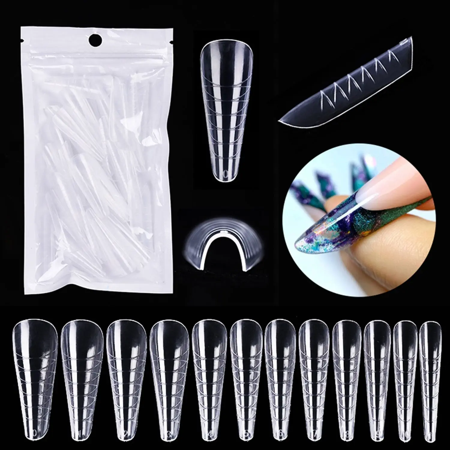

To Use DIY Manicure Tools For Building UV Acrylic Gel Nail Mold False Nail Tips Nail Dual Form Fake Nails Extension