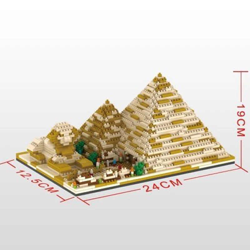 

YZ Famous Creative Architecture Pyramids Egypt Gold Tower Sphinx 3D Model Building Blocks Kit Bricks Educational Toys for Kids
