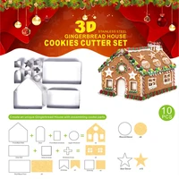 merry christmas gift stainless steel biscuit mold cookie cutter 3d gingerbread shape