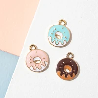 10pcs enamel bread doughnut charms pendant for jewerly diy making bracelet women earrings necklace accessories findings craft