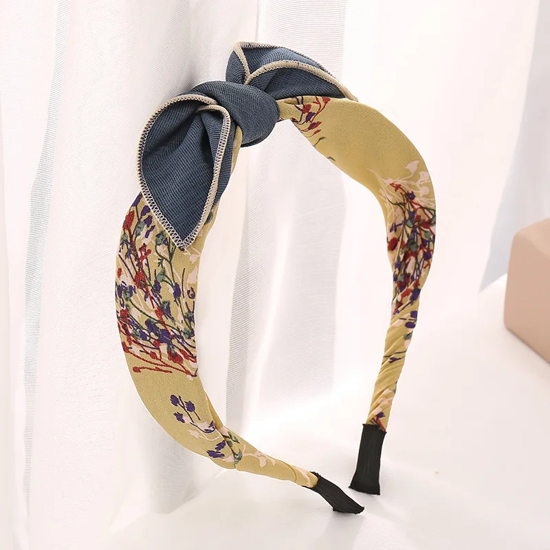 

Colorful Print Flower Knot Headbands For Women Hair Accessories Korea Headband for Girls Hairbands Geometry Head Wrap