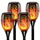 3396 светодиодный светильник с пламенем на солнечной батарее, для наружного освещения, для безопасности, водонепроницаемый, мерцающий, для украшения сада, двора