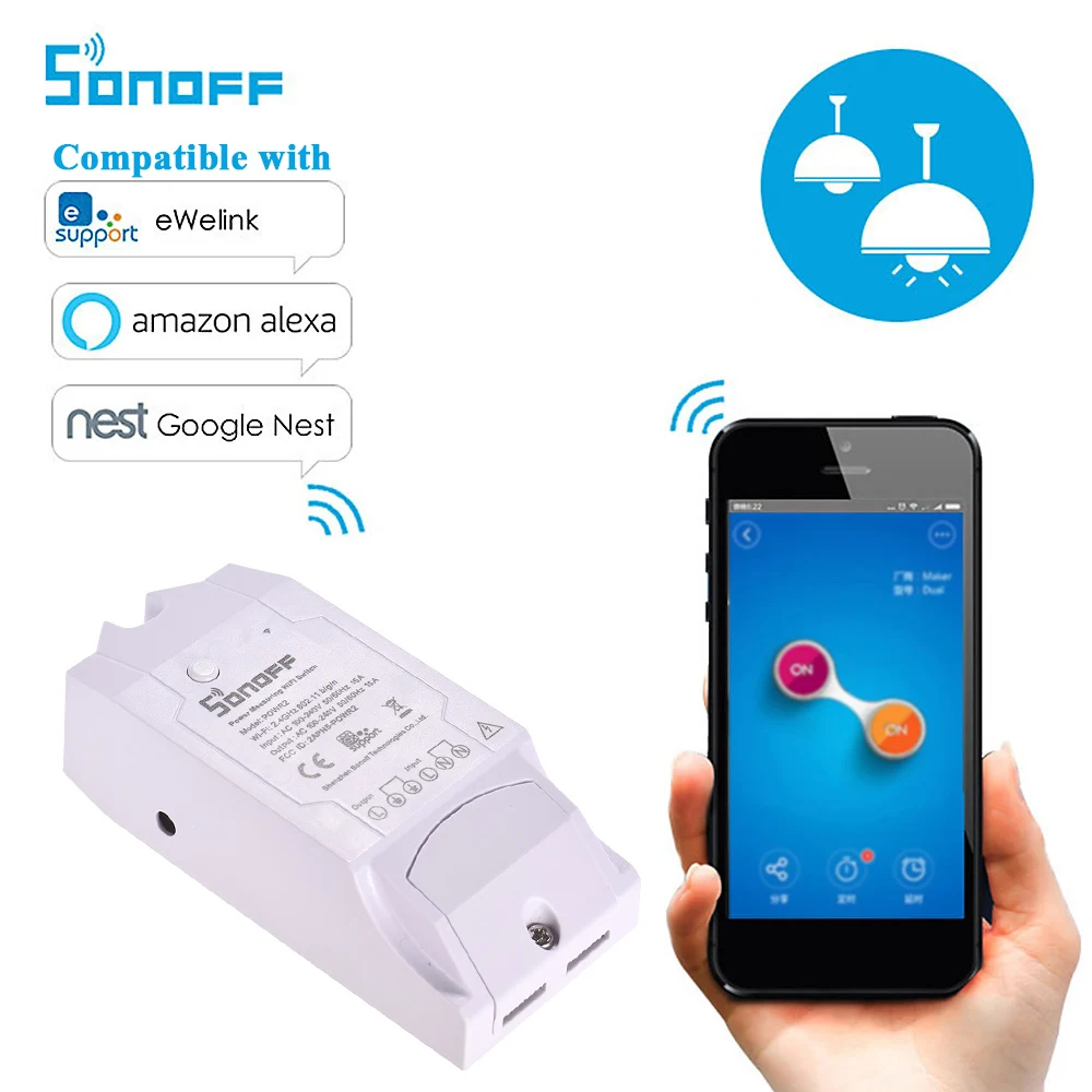 Умный выключатель Sonoff 4CH R2 с Wi Fi 4 канальный электронный поддержкой iOS и Android
