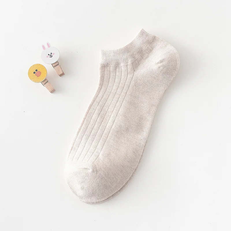 New autumn and winter socks men's solid color socks casual shallow mouth boat socks pure cotton comfortable breathable socks