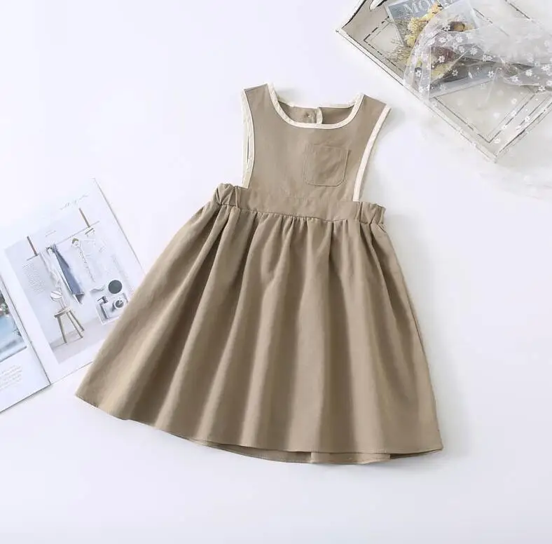 2020 Spring New Children Baby Cotton Vest Dresses Girls Princess Cute Clothes 5 pcs/lot Wholesale | Детская одежда и обувь